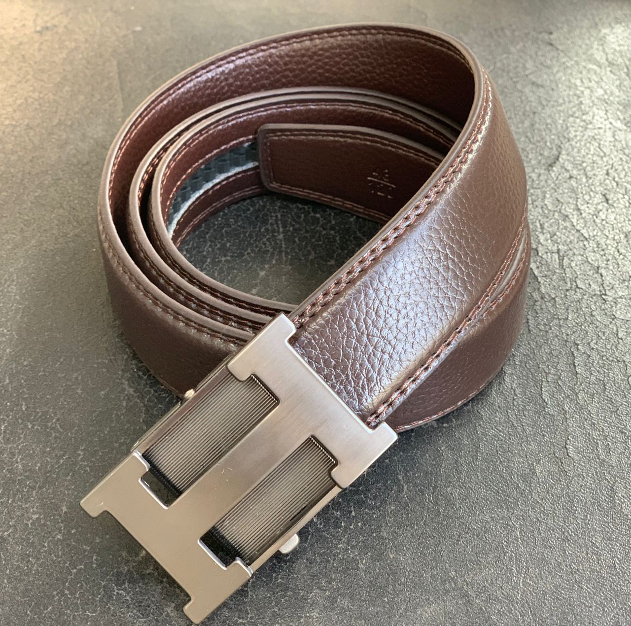 Hermes H Buckle Waist Belt Grey (Brown) – Loafers And Belts